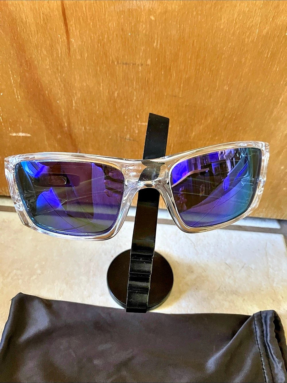 Oakley Catalyst Polished Clear / Violet Iridium Clear & Purple Frame Glasses